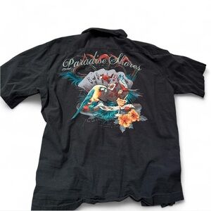 Black Paradise Shores Graphic Men's Shirt